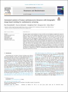 Automated analysis of human cardiomyocytes dynamics with holographic image-based tracking for cardiotoxicity screening