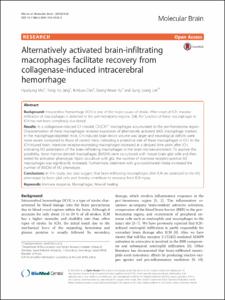 Alternatively activated brain-infiltrating macrophages facilitate recovery from collagenase-induced intracerebral hemorrhage