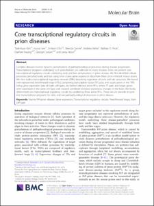Core transcriptional regulatory circuits in prion diseases