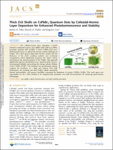Thick ZnS Shells on CsPbBr3Quantum Dots by Colloidal-Atomic Layer Deposition for Enhanced Photoluminescence and Stability