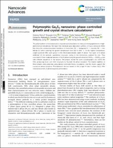 Polymorphic Ga2S3 nanowires: phase-controlled growth and crystal structure calculations
