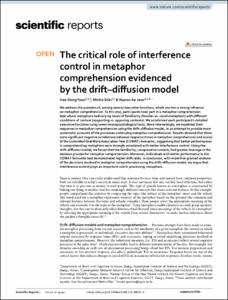 The critical role of interference control in metaphor comprehension evidenced by the drift-diffusion model
