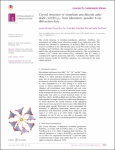 Crystal structure of strontium perchlorate anhydrate, Sr(ClO 4 ) 2 , from laboratory powder X-ray diffraction data