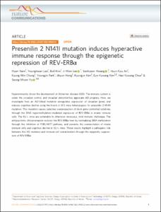 Presenilin 2 N141I mutation induces hyperactive immune response through the epigenetic repression of REV-ERB alpha