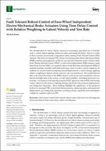 Fault Tolerant Robust Control of Four-Wheel Independent Electro-Mechanical Brake Actuators Using Time Delay Control with Relative Weighting to Lateral Velocity and Yaw Rate