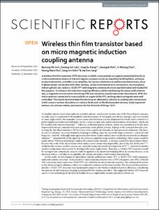 Wireless thin film transistor based on micro magnetic induction coupling antenna