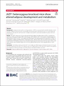 JAZF1 heterozygous knockout mice show altered adipose development and metabolism