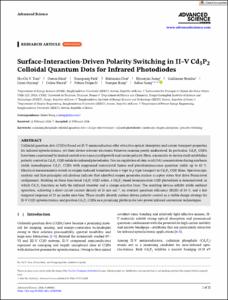 Surface-Interaction-Driven Polarity Switching in II-V Cd3P2 Colloidal Quantum Dots for Infrared Photodiodes