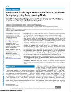 Prediction of Axial Length From Macular Optical Coherence Tomography Using Deep Learning Model
