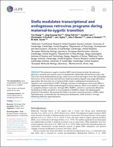 Stella modulates transcriptional and endogenous retrovirus programs during maternal-to-zygotic transition