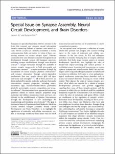 Special Issue on Synapse Assembly, Neural Circuit Development, and Brain Disorders