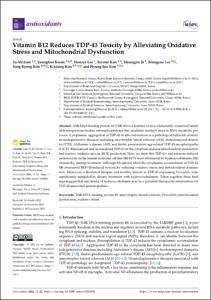 Vitamin B12 Reduces TDP-43 Toxicity by Alleviating Oxidative Stress and Mitochondrial Dysfunction