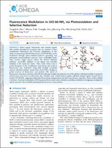 Fluorescence Modulation in UiO-66-NH2 via Photooxidation and Selective Reduction