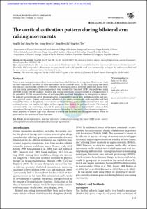 The cortical activation pattern during bilateral arm raising movements