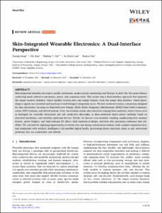 Skin-Integrated Wearable Electronics: A Dual-Interface Perspective