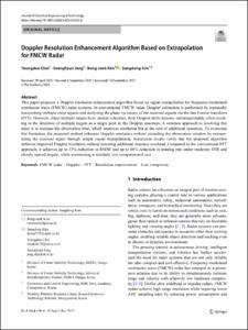 Doppler Resolution Enhancement Algorithm Based on Extrapolation for FMCW Radar