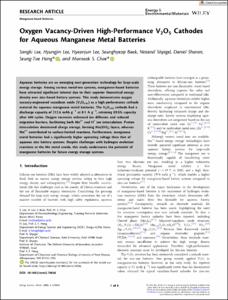Oxygen Vacancy-Driven High-Performance V2O5 Cathodes for Aqueous Manganese Metal Batteries