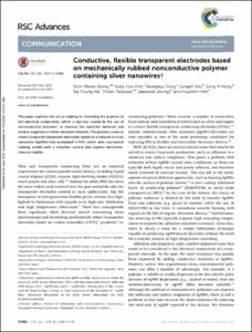 Conductive, flexible transparent electrodes based on mechanically rubbed nonconductive polymer containing silver nanowires