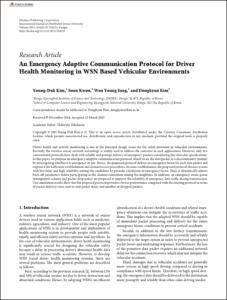An Emergency Adaptive Communication Protocol for Driver Health Monitoring in WSN Based Vehicular Environments