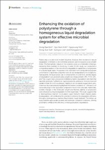 Enhancing the oxidation of polystyrene through a homogeneous liquid degradation system for effective microbial degradation