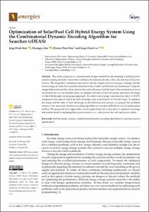 Optimization of Solar/Fuel Cell Hybrid Energy System Using the Combinatorial Dynamic Encoding Algorithm for Searches (cDEAS)