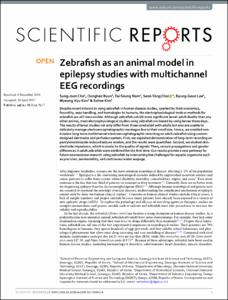 Zebrafish as an animal model in epilepsy studies with multichannel EEG recordings