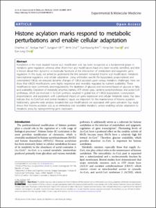 Histone acylation marks respond to metabolic perturbations and enable cellular adaptation