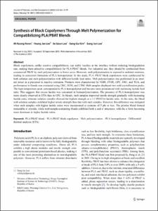 Synthesis of Block Copolymers Through Melt Polymerization for Compatibilizing PLA/PBAT Blends