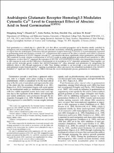 Arabidopsis Glutamate Receptor Homolog3.5 Modulates Cytosolic Ca2+ Level to Counteract Effect of Abscisic Acid in Seed Germination
