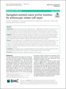 Navigation-assisted suture anchor insertion for arthroscopic rotator cuff repair