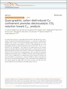 Quasi-graphitic carbon shell-induced Cu confinement promotes electrocatalytic CO2 reduction toward C2+ products