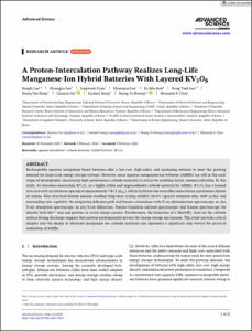 A Proton-Intercalation Pathway Realizes Long-Life Manganese-Ion Hybrid Batteries With Layered KV3O8