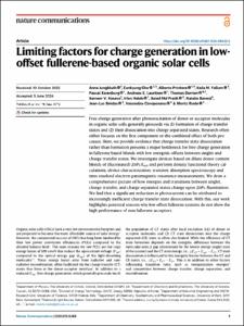 Limiting factors for charge generation in low-offset fullerene-based organic solar cells