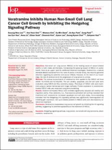 Veratramine Inhibits Human Non-Small Cell Lung Cancer Cell Growth by Inhibiting the Hedgehog Signaling Pathway