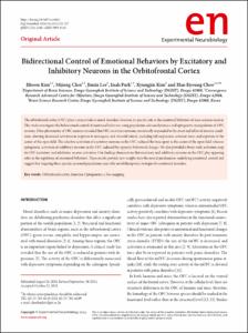 Bidirectional Control of Emotional Behaviors by Excitatory and Inhibitory Neurons in the Orbitofrontal Cortex