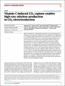 Vitamin C-induced CO2 capture enables high-rate ethylene production in CO2 electroreduction
