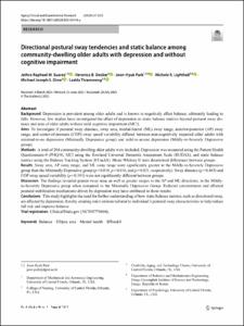 Directional postural sway tendencies and static balance among community-dwelling older adults with depression and without cognitive impairment