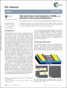 High performance hybrid graphene-CsPbBr3-xIx perovskite nanocrystal photodetector