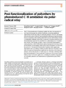 Post-functionalization of polyethers by photoinduced C-H amidation via polar-radical relay