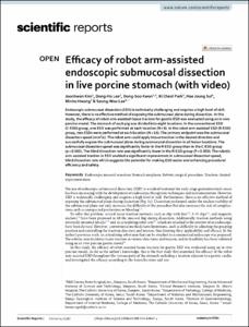 Efficacy of robot arm-assisted endoscopic submucosal dissection in live porcine stomach (with video)