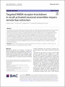 Targeted NMDA receptor knockdown in recall-activated neuronal ensembles impairs remote fear extinction