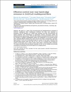 Effective control over near band-edge emission in ZnO/CuO multilayered films