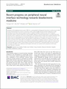 Recent progress on peripheral neural interface technology towards bioelectronic medicine
