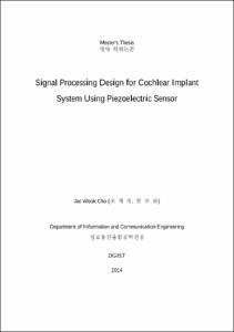 Signal Processing Design for Cochlear Implant System Using Piezoelectric Sensor