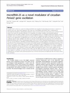 microRNA-25 as a novel modulator of circadian Period2 gene oscillation