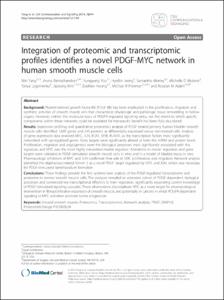 Integration of proteomic and transcriptomic profiles identifies a novel PDGF-MYC network in human smooth muscle cells